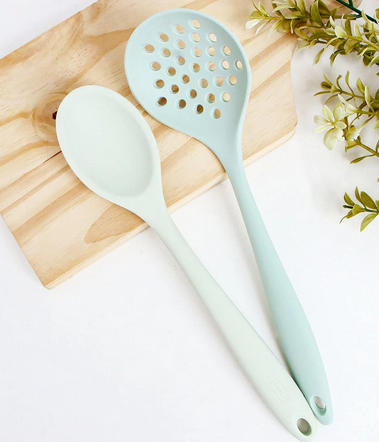 Kit Utensílios De Silicone Com 2 Peças Variadas U / Verde